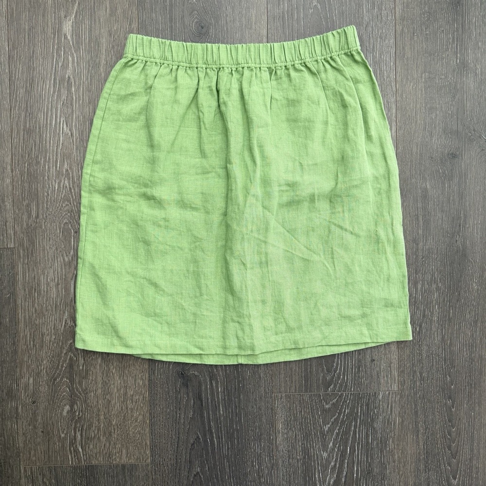 Becasa 100% Linen Skirt Sz Small Green NWT Resort Coastal‎ Country Club Preppy